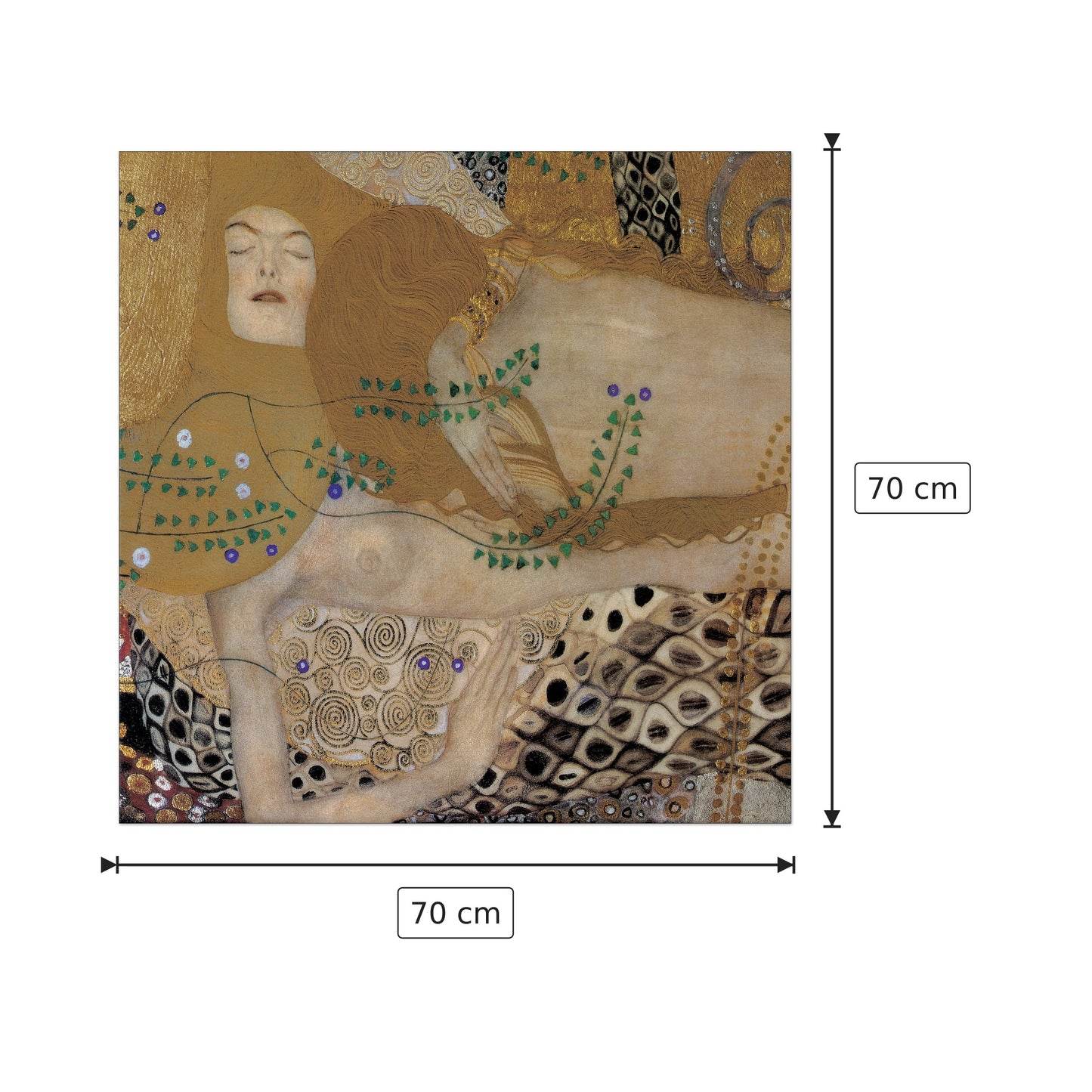 Dettaglio del serpente di mare - KLIMT - cm 70x70 - Pannello in MDF