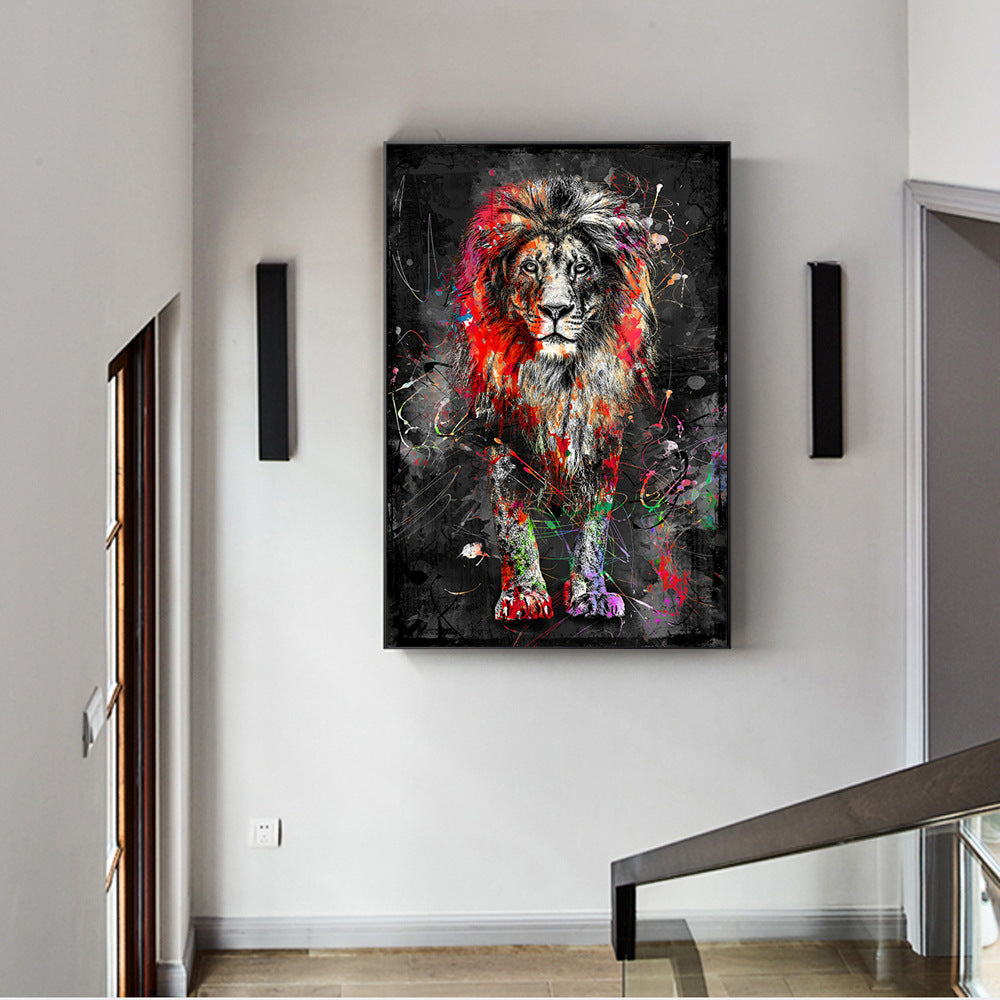 Quadro Leone Astratto