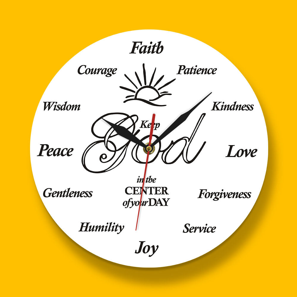 Orologio da parete Sole e scritte spirituali