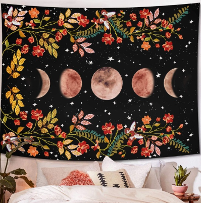 Arazzo Cicli lunari con fiori