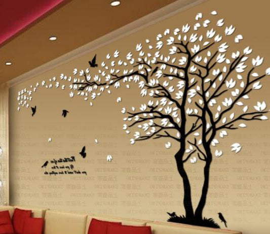Adesivo murale Albero e uccelli volanti