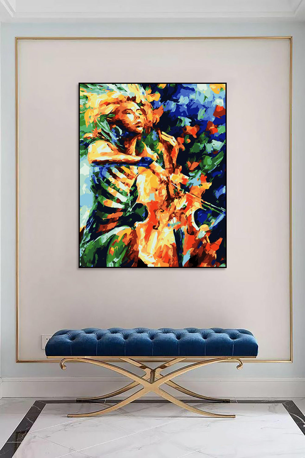Quadro astratto ragazza violino