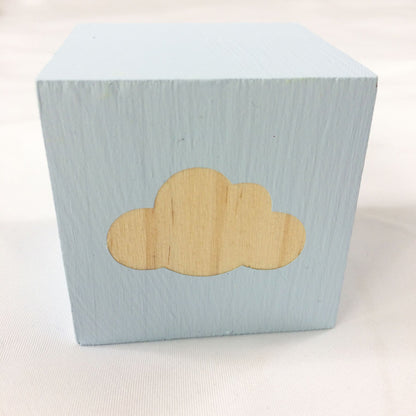 Cubo legno nuvola