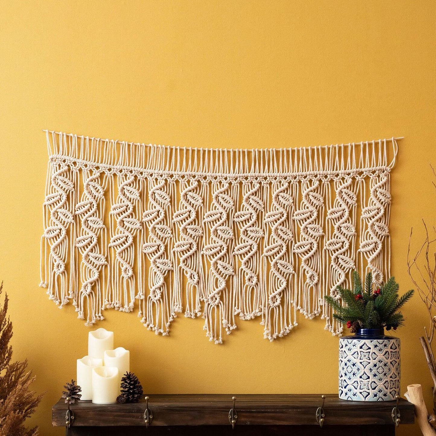 Tappezzeria Boho tessuta a mano