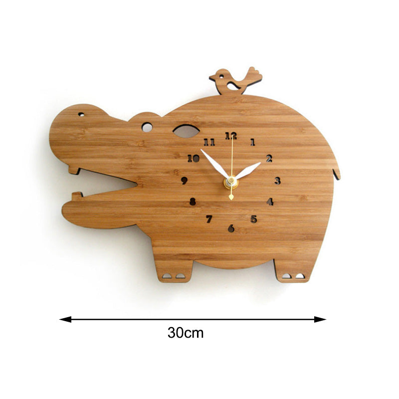 Orologio da parete Ippopotamo orologio legno