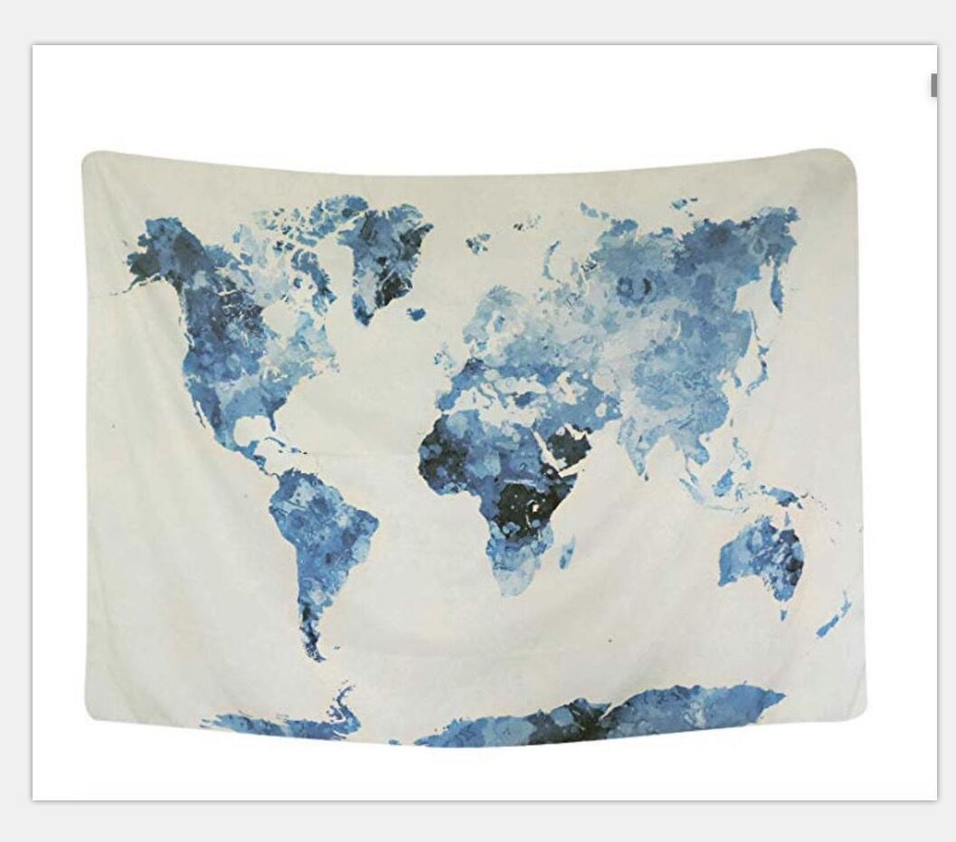 Arazzo mappa blu