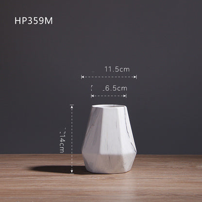 Vaso alto bianco geometrico