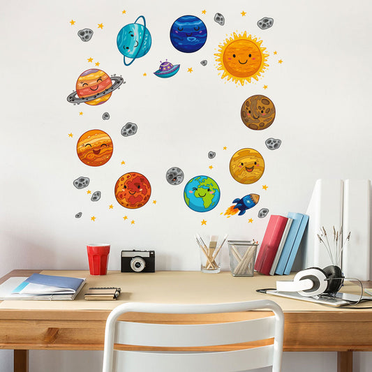 Adesivo murale Pianeti sorridenti nello spazio