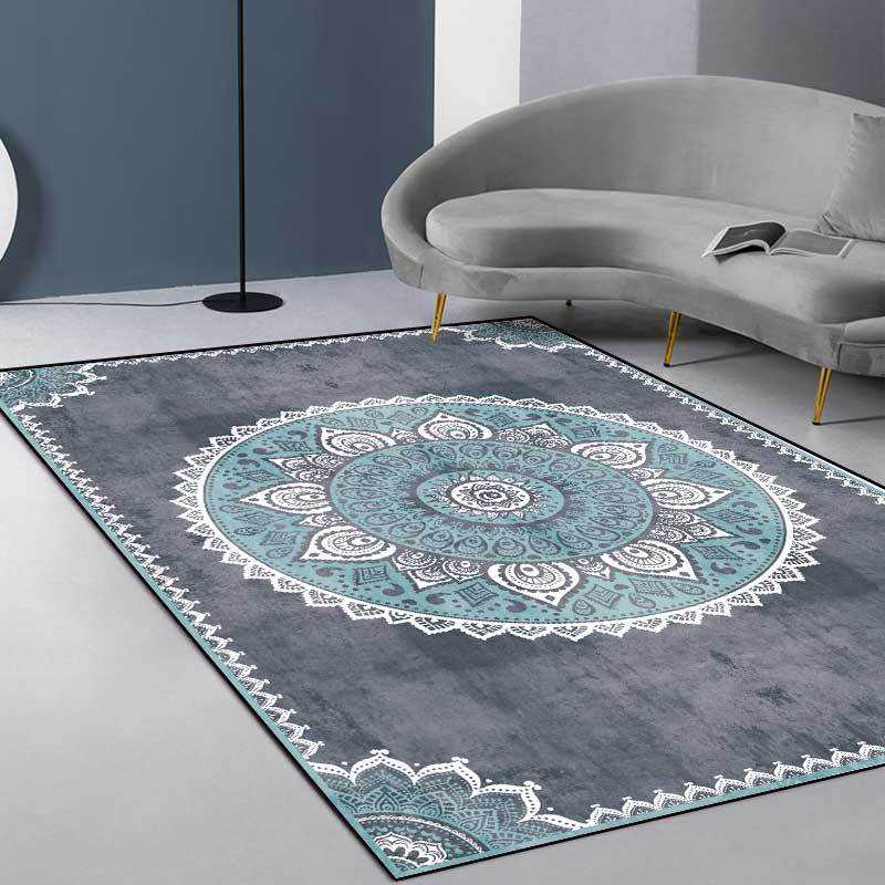 Tappeto mandala blu