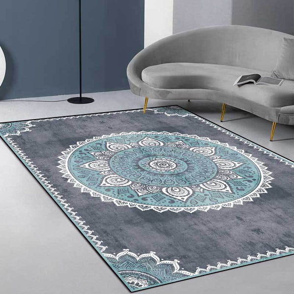 Tappeto mandala blu