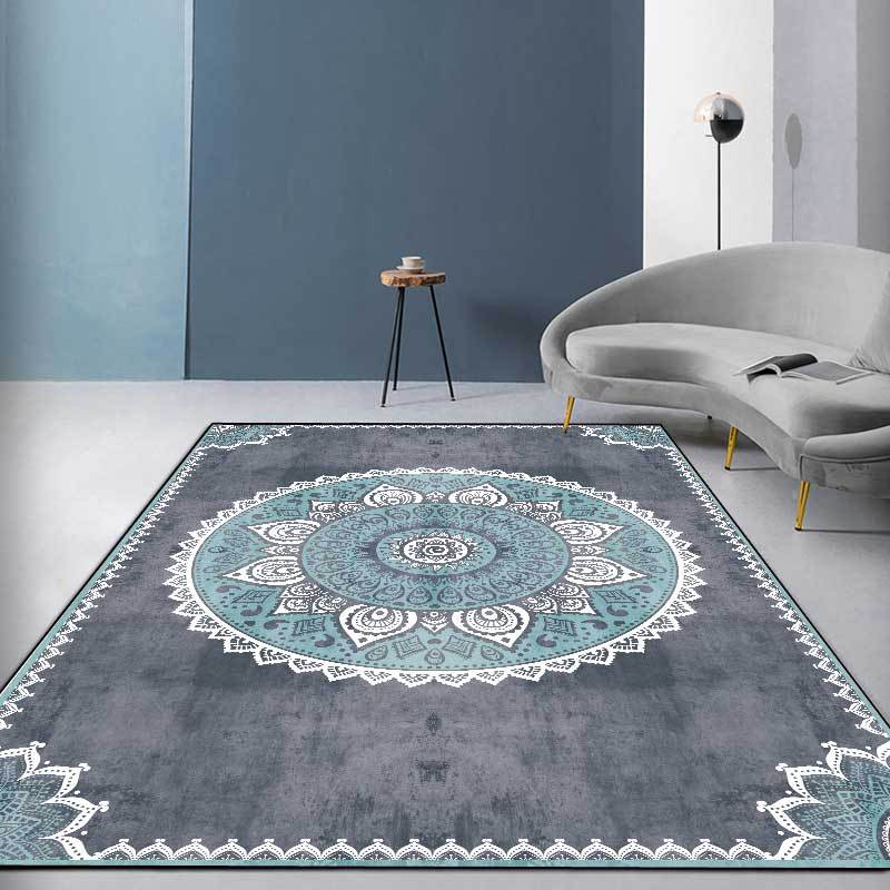 Tappeto mandala blu