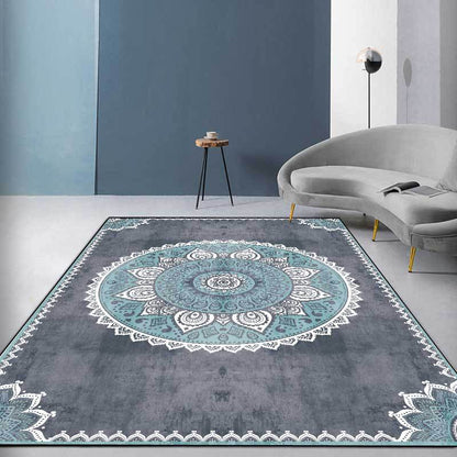 Tappeto mandala blu