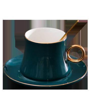 Tazza da caffè con piattino verde