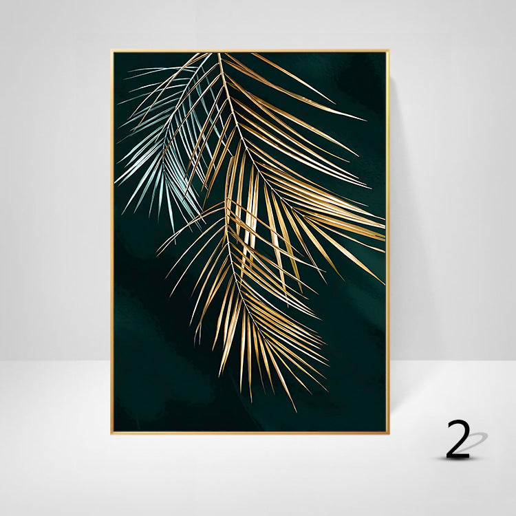 Quadro foglie nere e oro