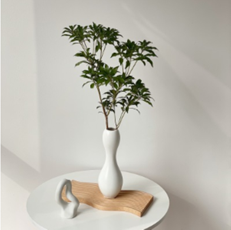 Vaso ceramica bianco linee