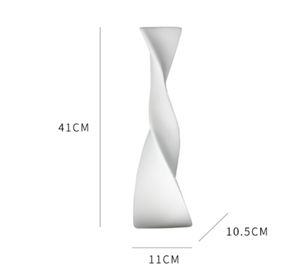 Vaso ceramica bianco linee