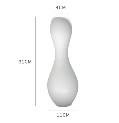 Vaso ceramica bianco linee