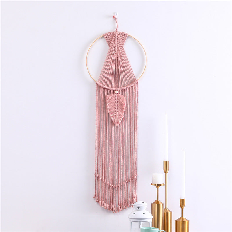 Tappeto macramé foglie