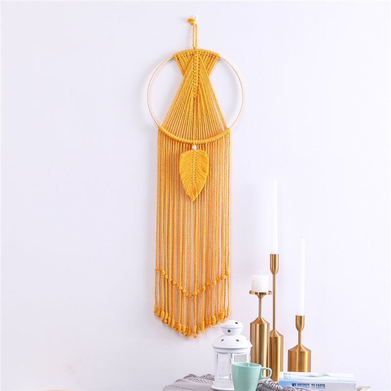 Tappeto macramé foglie