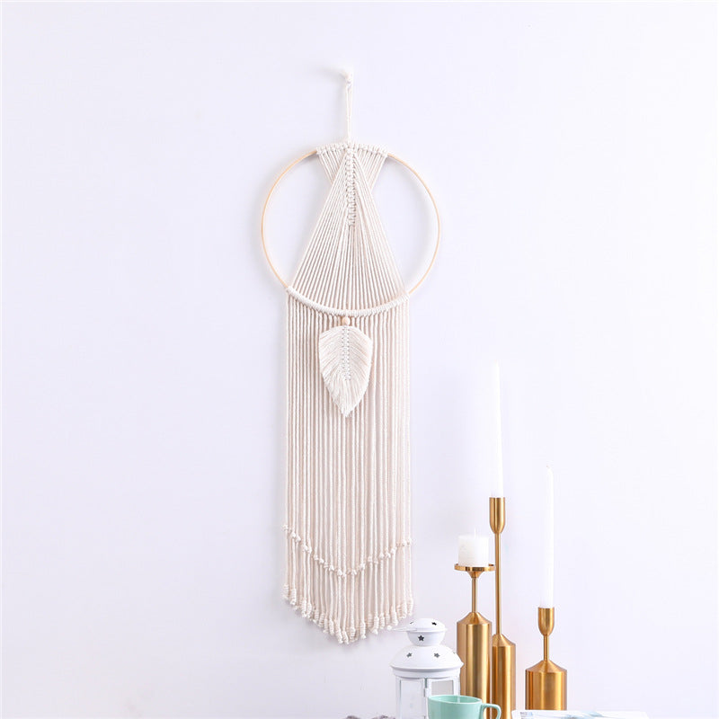 Tappeto macramé foglie