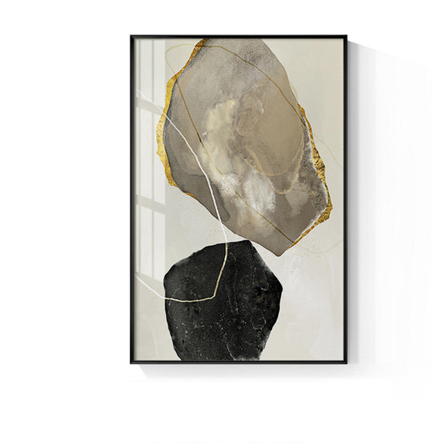 Quadro Astratto Giallo e Nero