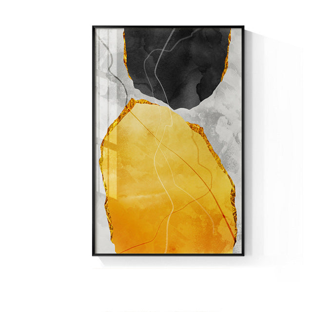 Quadro Astratto Giallo e Nero