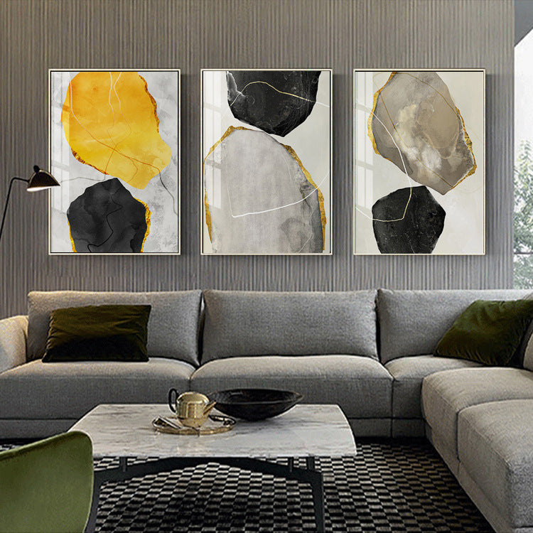 Quadro Astratto Giallo e Nero