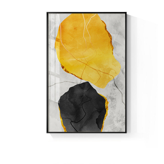Quadro Astratto Giallo e Nero