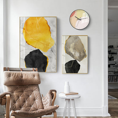 Quadro Astratto Giallo e Nero