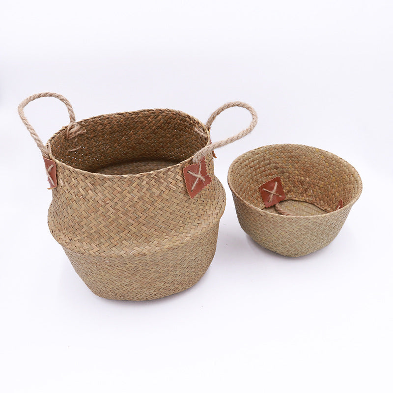 Cesto seagrass tessuto a mano