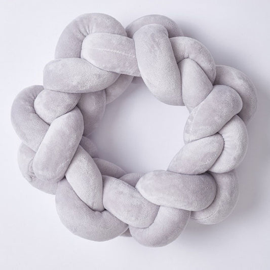 Cuscino treccia velluto bianco