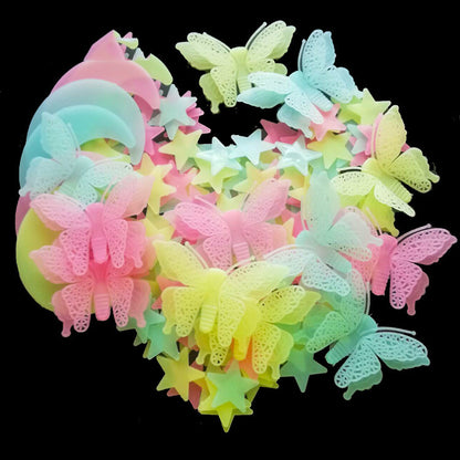 Adesivo farfalla luna luminescente