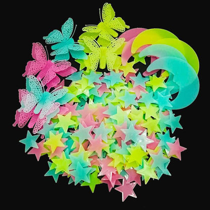 Adesivo farfalla luna luminescente