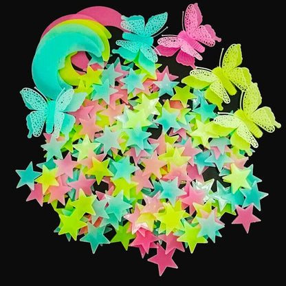 Adesivo farfalla luna luminescente
