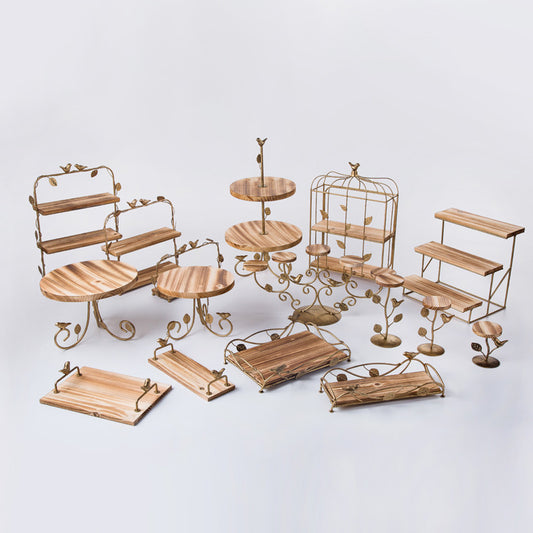 Supporto dolci metallo-legno