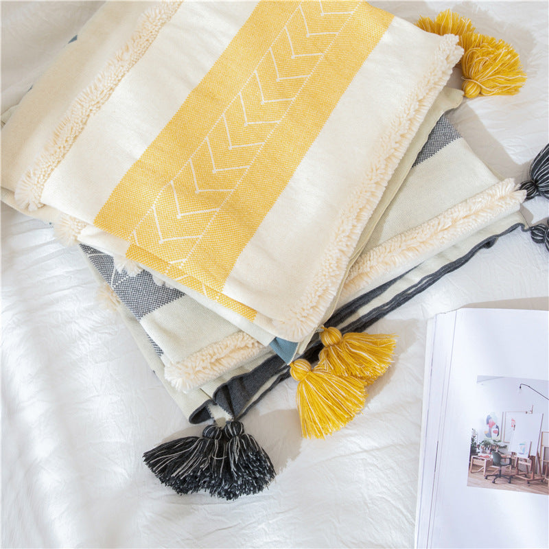 Coperta divano con nappine