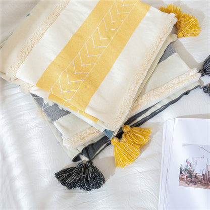 Coperta divano con nappine