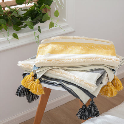 Coperta divano con nappine