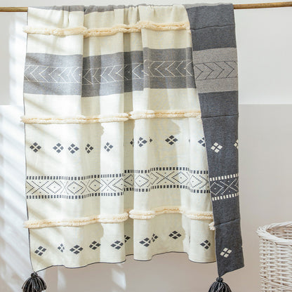 Coperta divano con nappine
