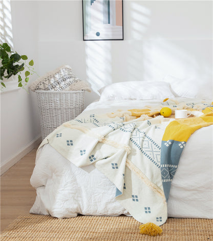 Coperta divano con nappine