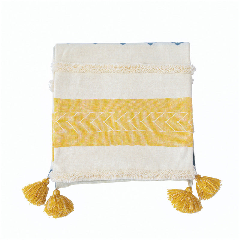 Coperta divano con nappine
