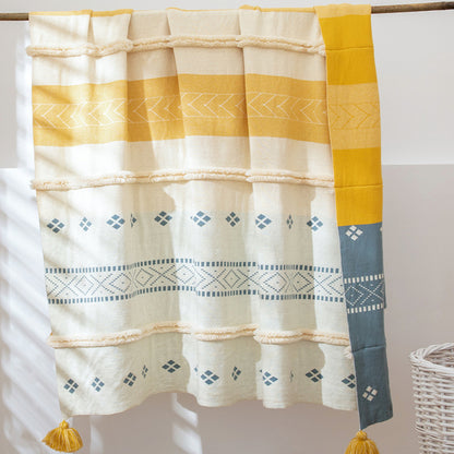 Coperta divano con nappine
