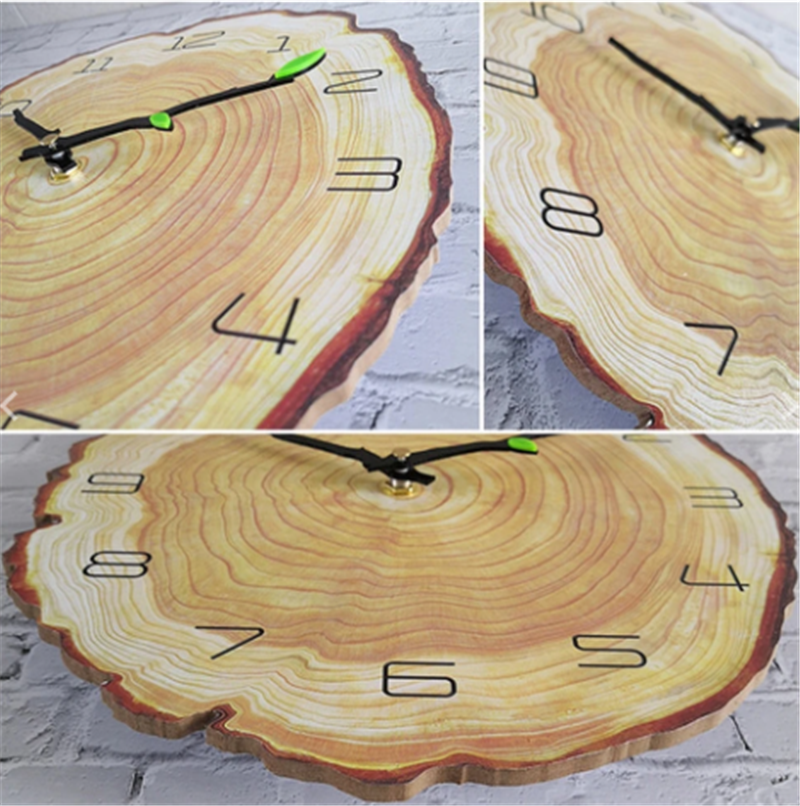 Orologio da parete Tronchi albero anelli legno