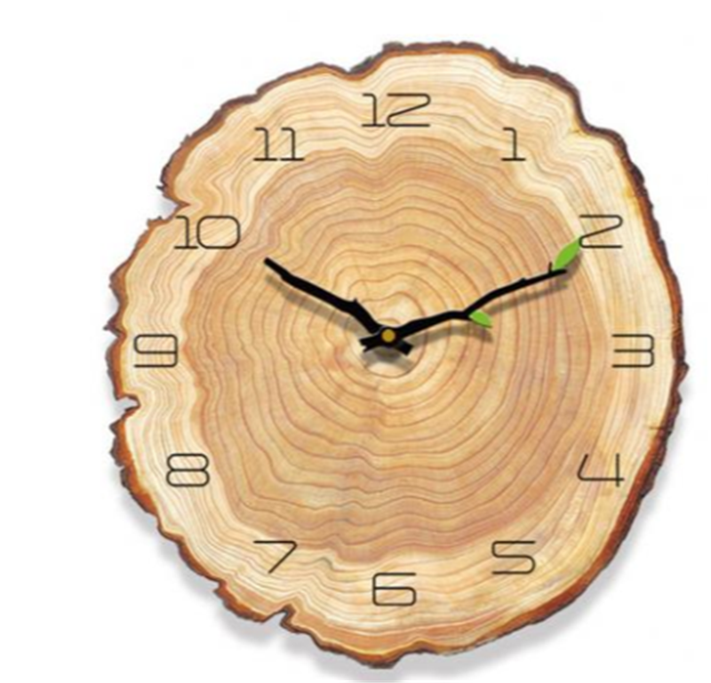 Orologio da parete Tronchi albero anelli legno