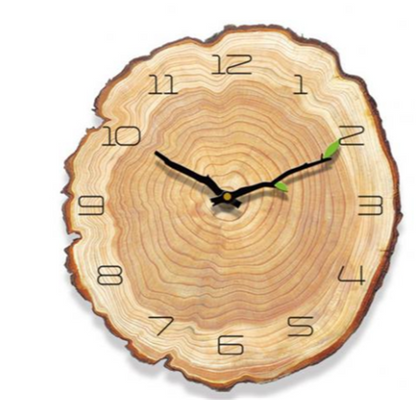 Orologio da parete Tronchi albero anelli legno