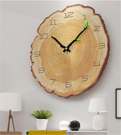 Orologio da parete Tronchi albero anelli legno