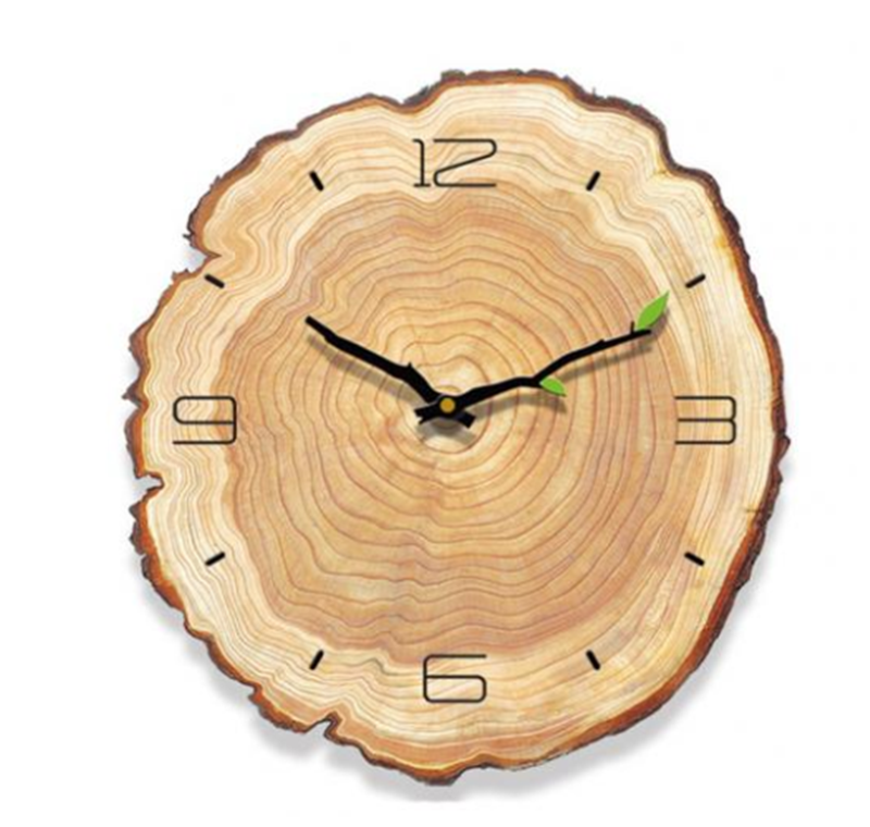 Orologio da parete Tronchi albero anelli legno