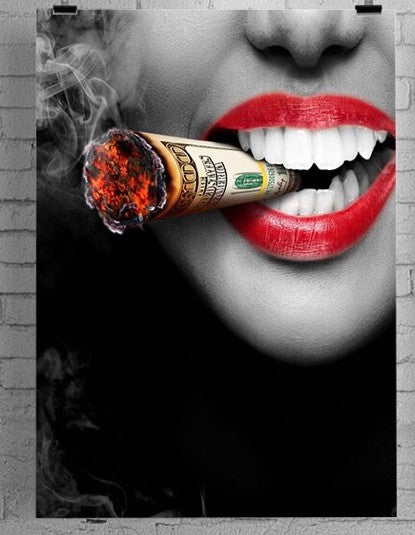 Poster Labbra rosse e sigaretta