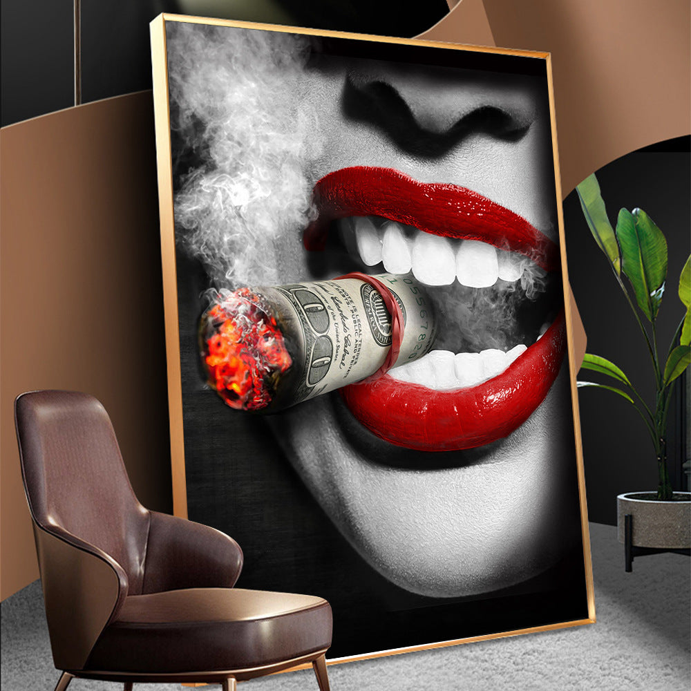 Poster Labbra rosse e sigaretta