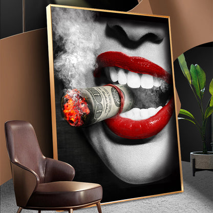 Poster Labbra rosse e sigaretta